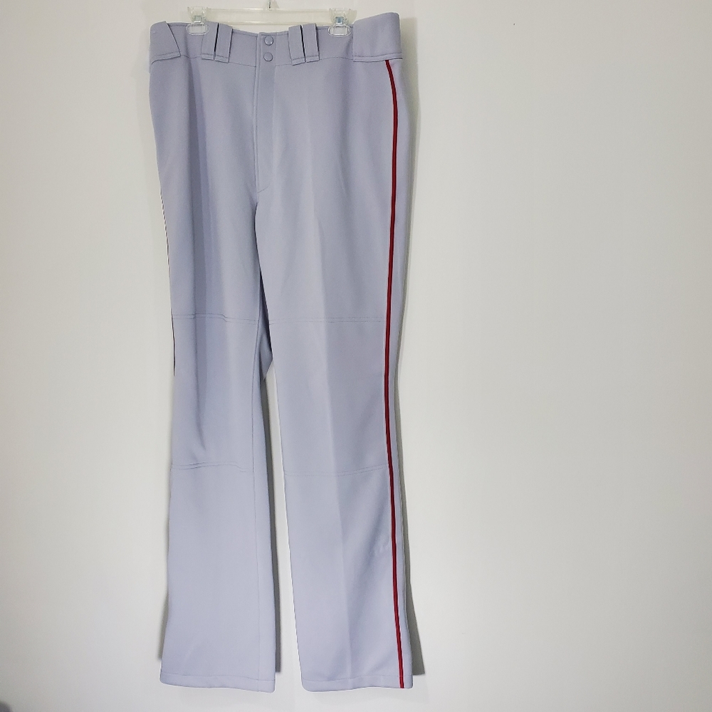 Mizuno Gray with red strip Baseball Pants, Size XXL